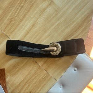 Vintage Vera Pelle Italian Black Suede Belt by Luigi Lanatta